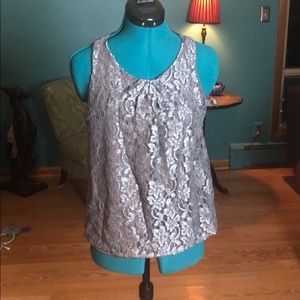Dark grey lace tank
